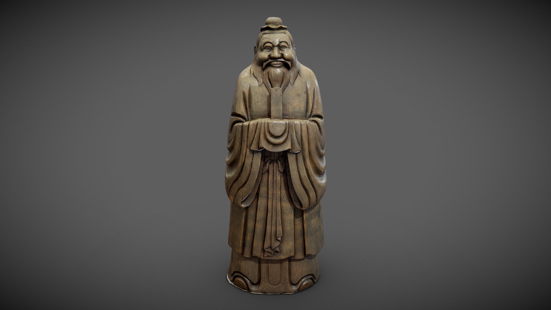 孔子 Confucius 竹根雕 Bamboo root Carving