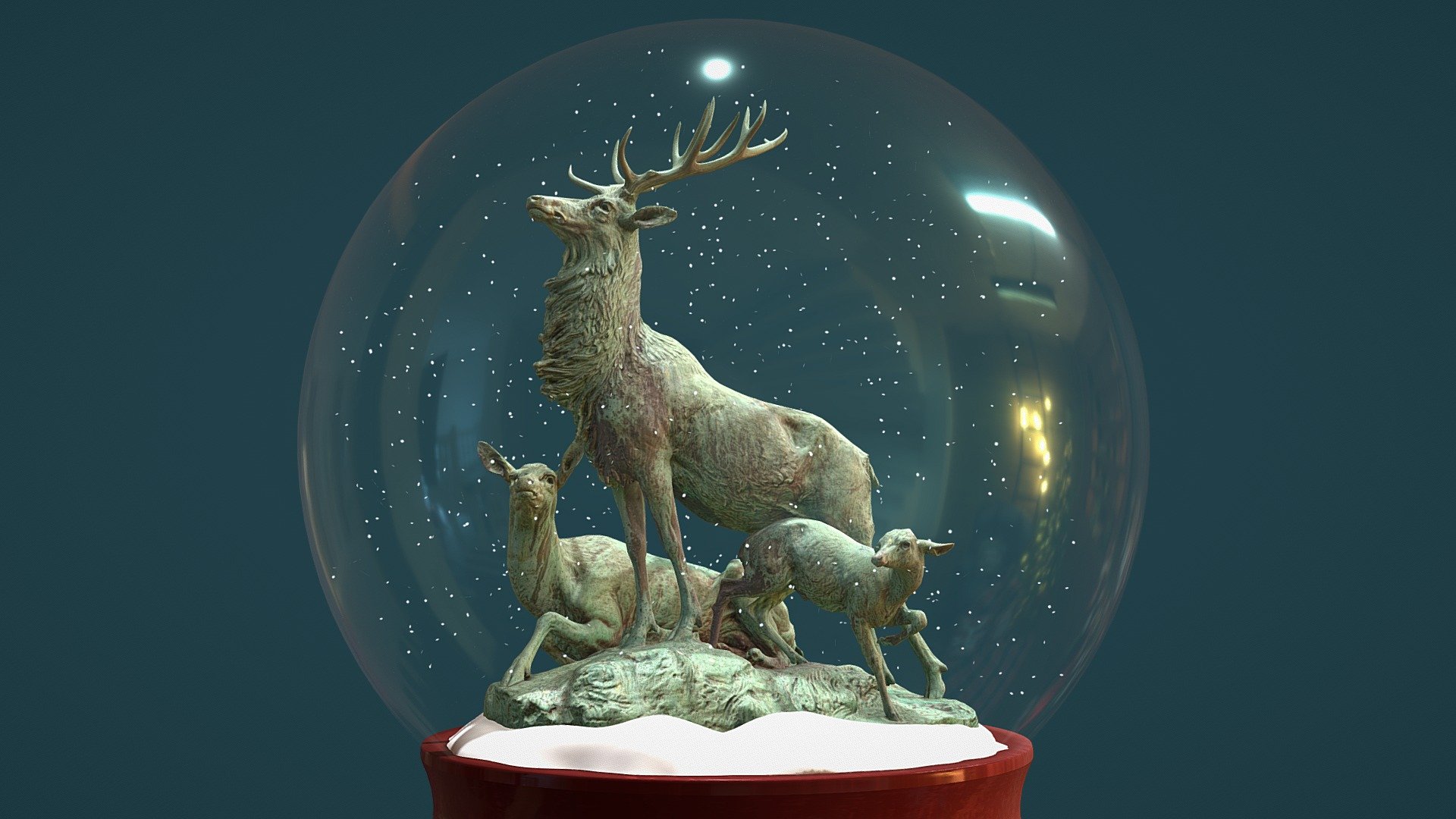 Deer Group - Snow Globe