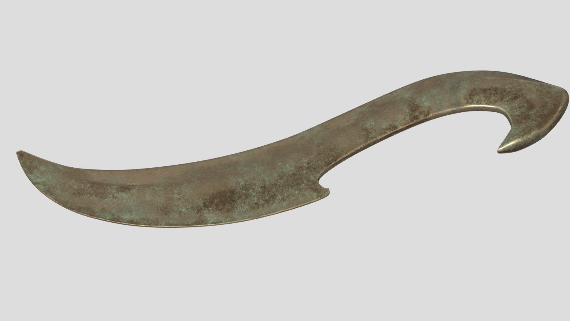 Aged bronze elvin throwing dagger