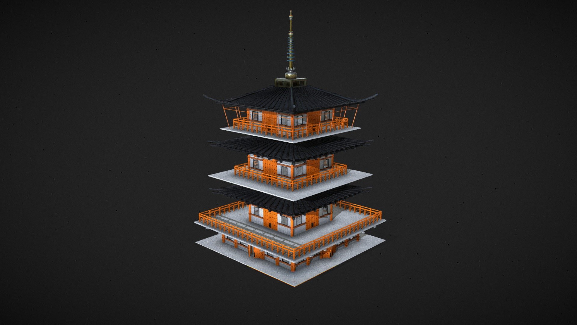 Nachi Three-story Pagoda Model (Modular)