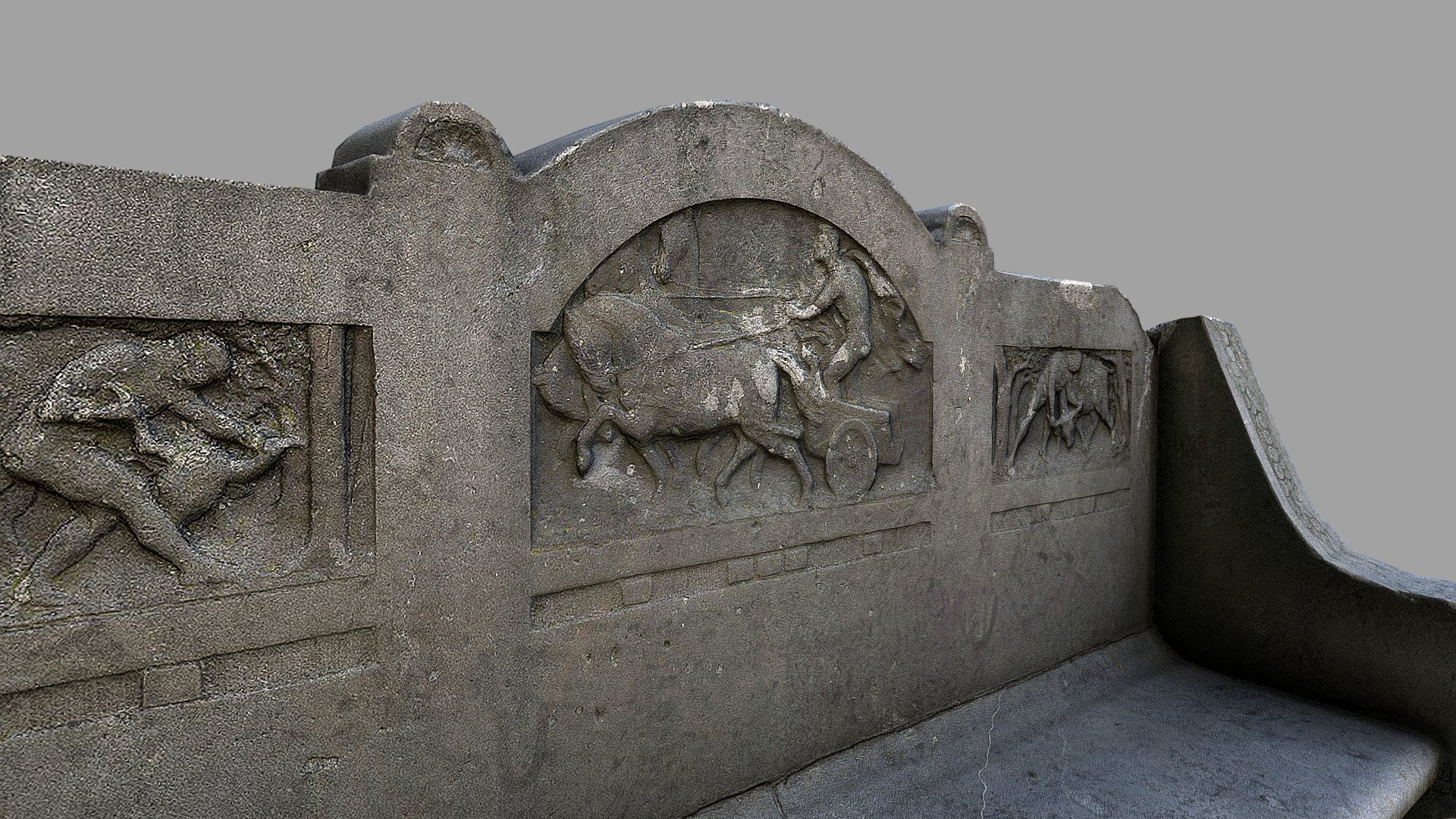 Stone Bench [3D Scan] -Low Poly-