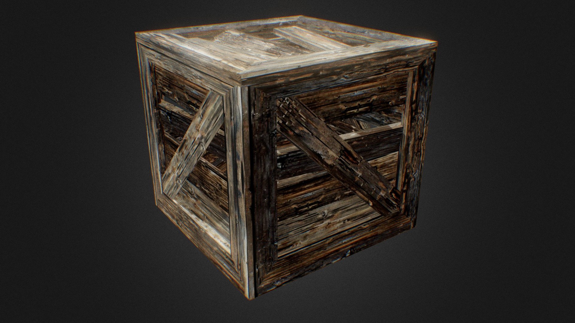 PSX-Inspired Low-Poly Old Crate
