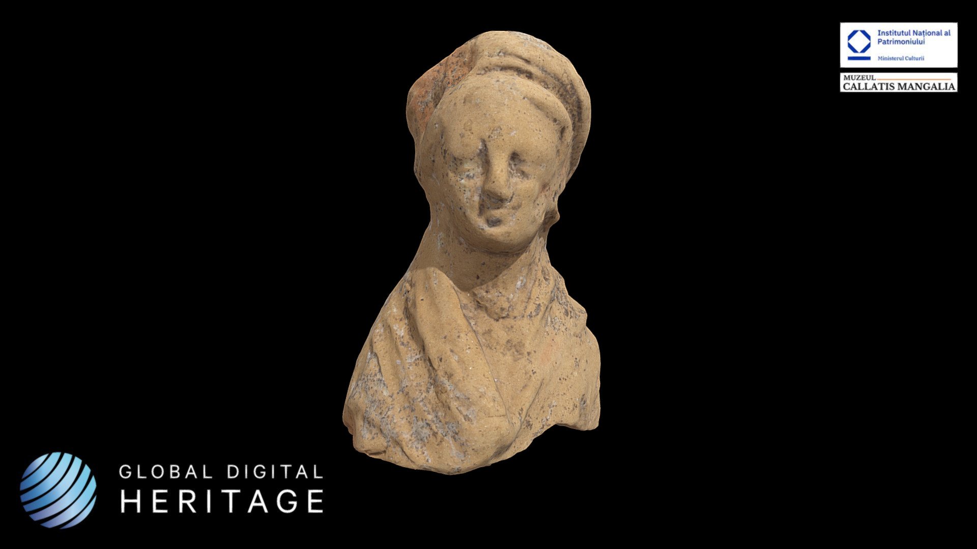 Terracotta statuette head