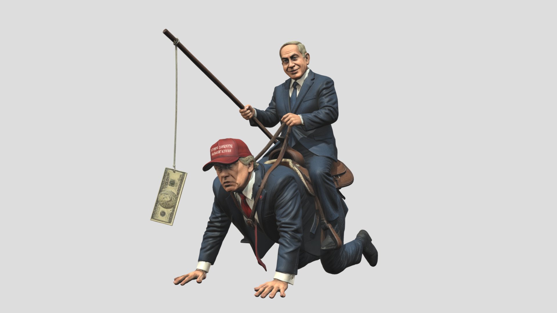 Benjamin Netanyahu Riding Donald Trump