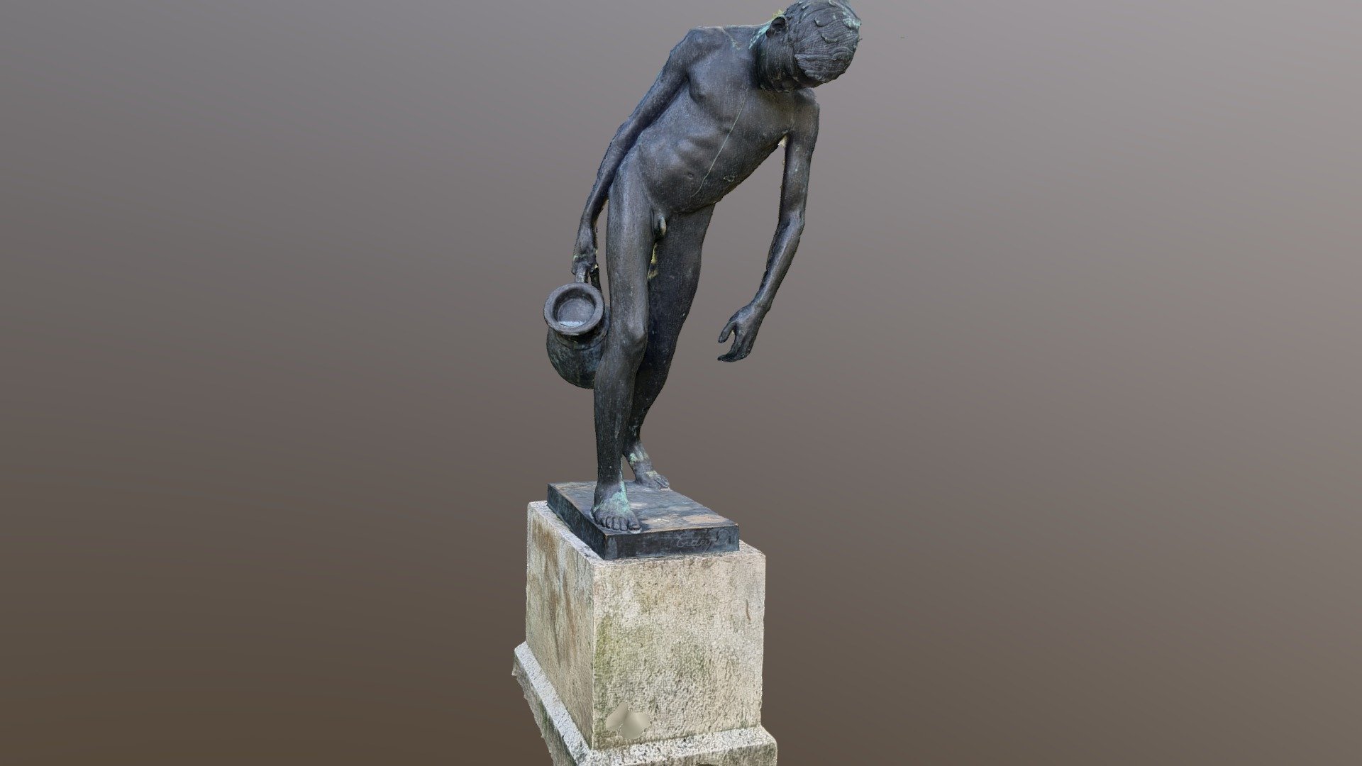 Water Carrier Boy bronze memorial statue