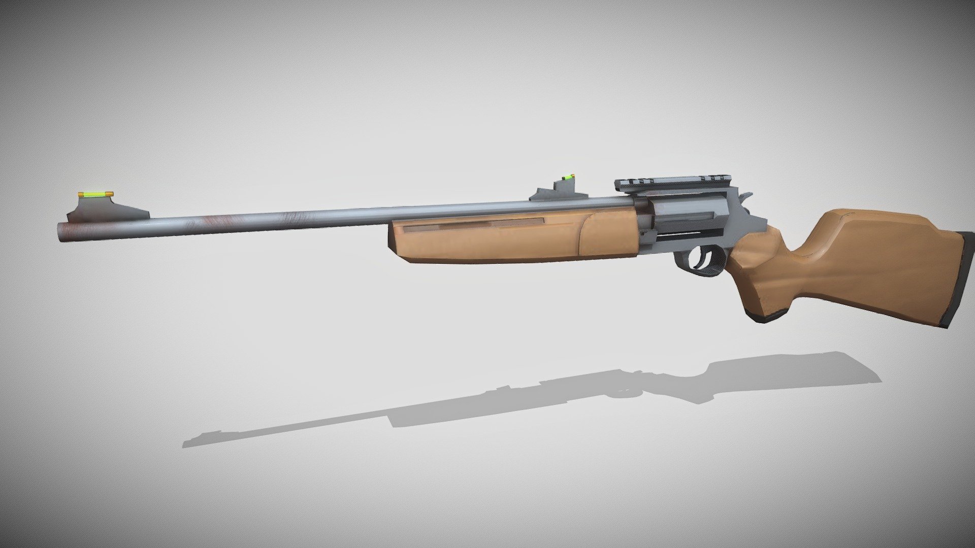 Low poly world war stylzed gun
