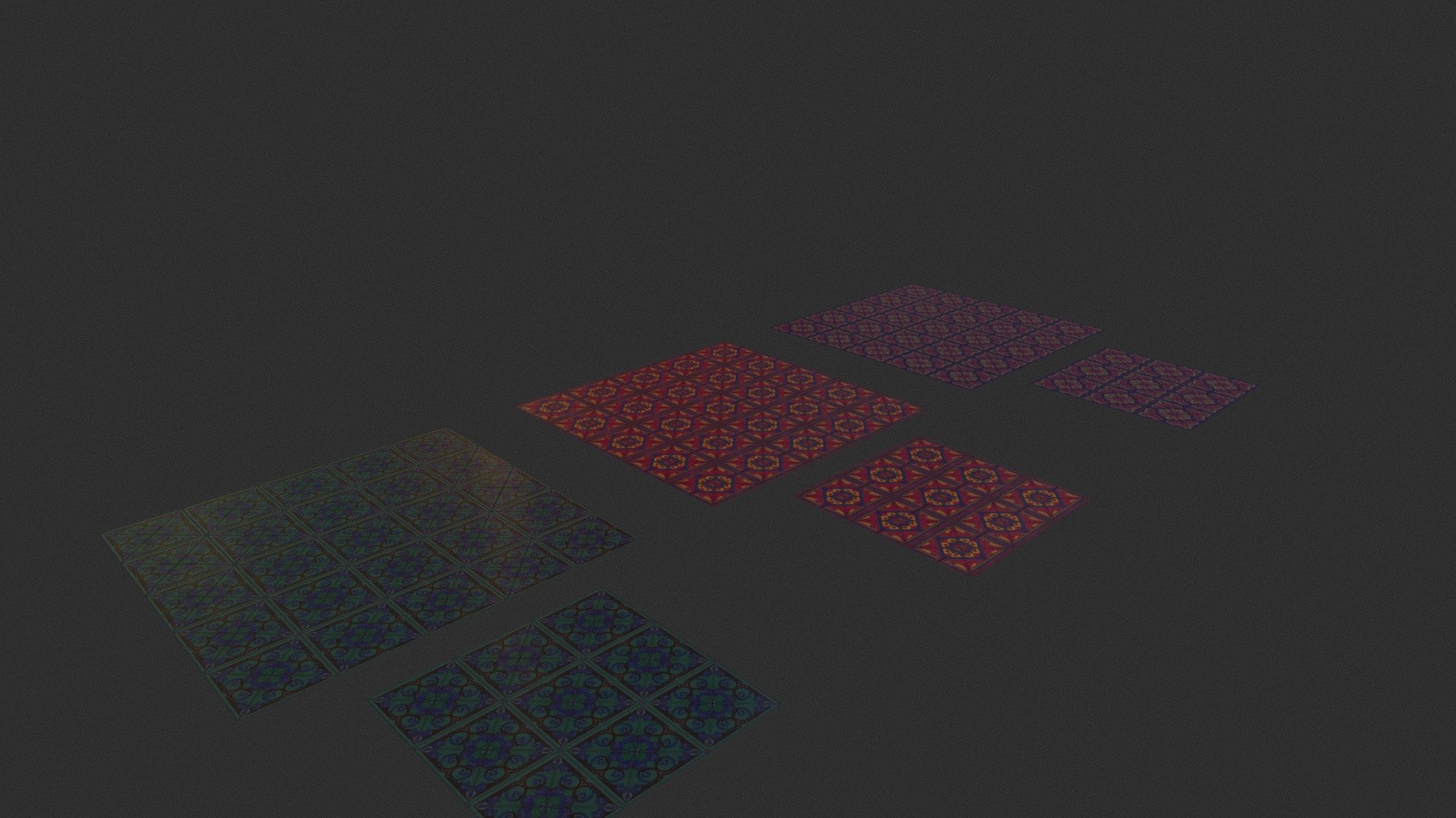 Lowpoly victorian floor tiles -seamless textures
