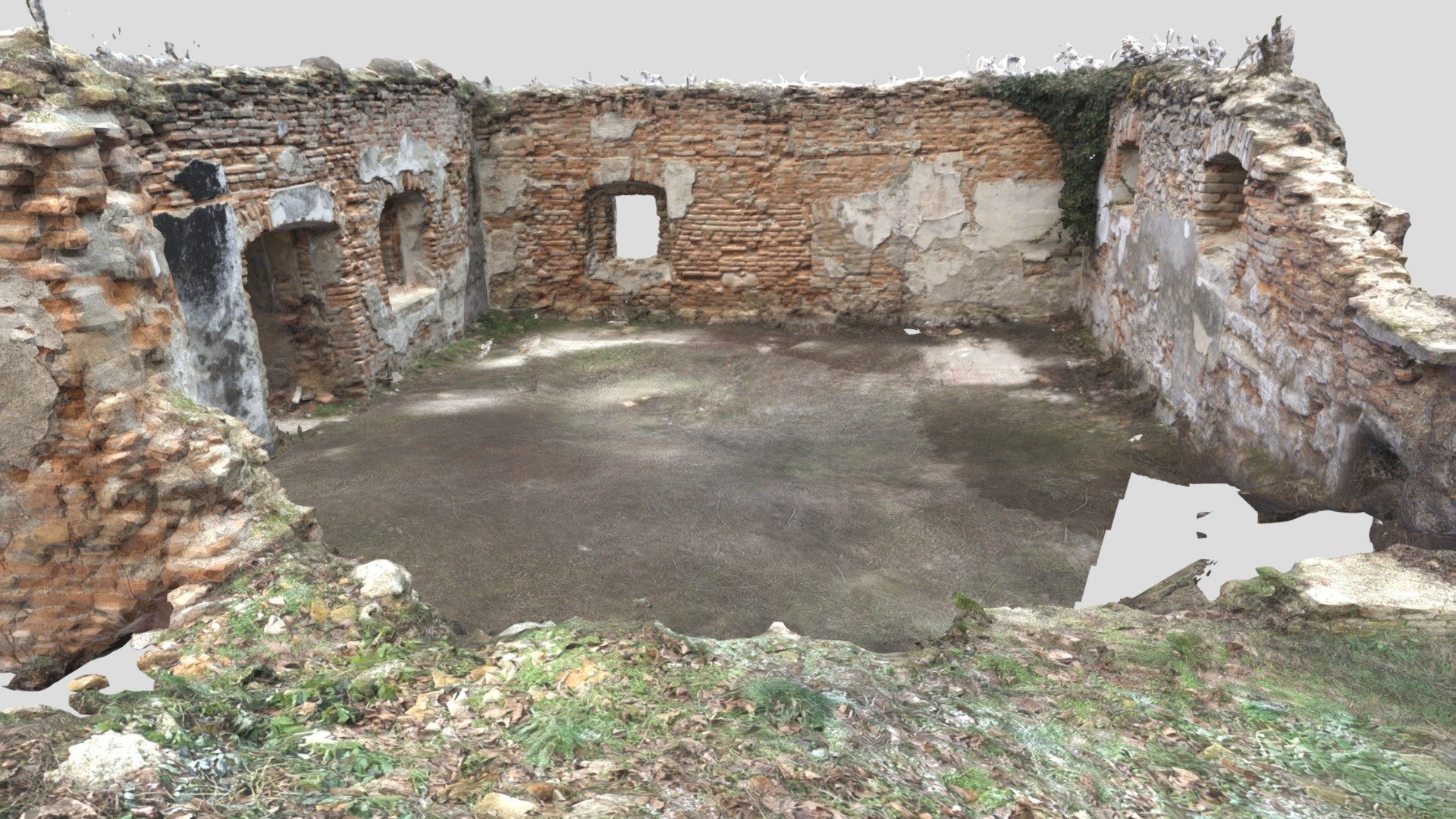 Ruined walls (of a watermill)