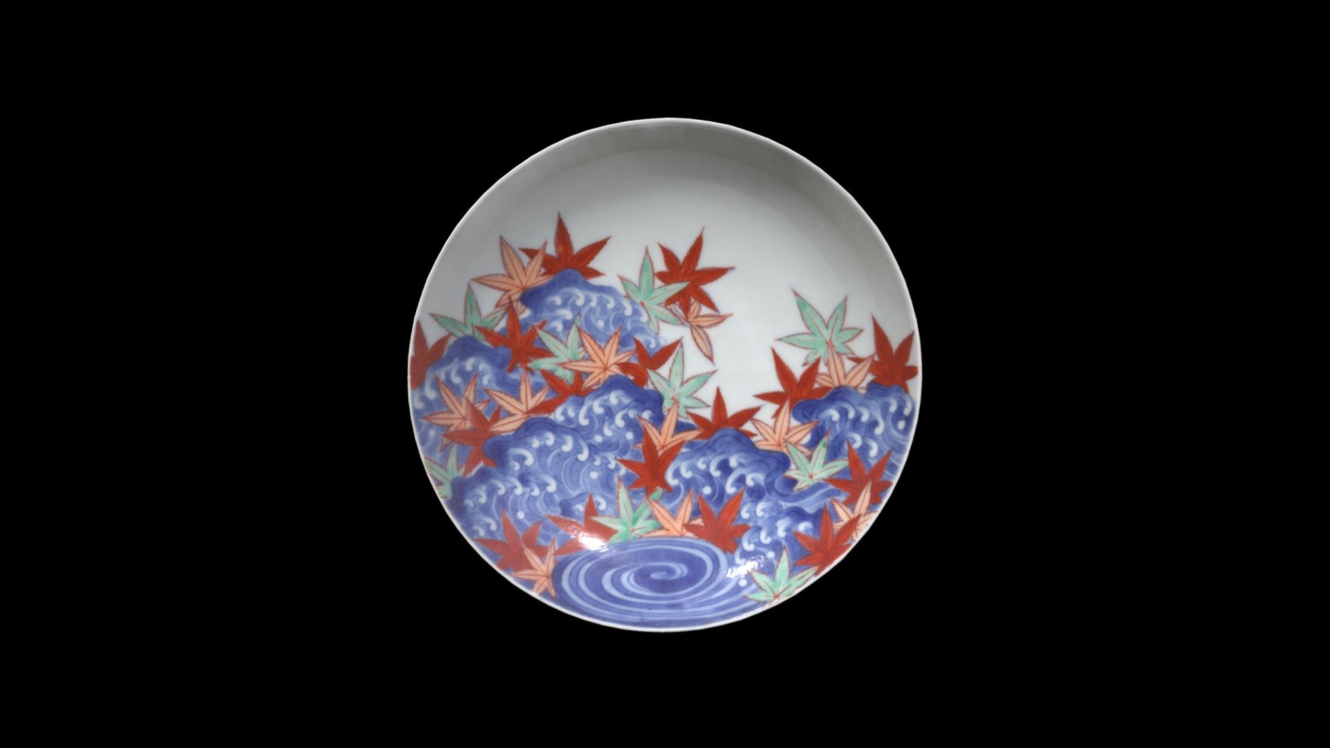2017.62 Dish with Maple Leaves in Waves