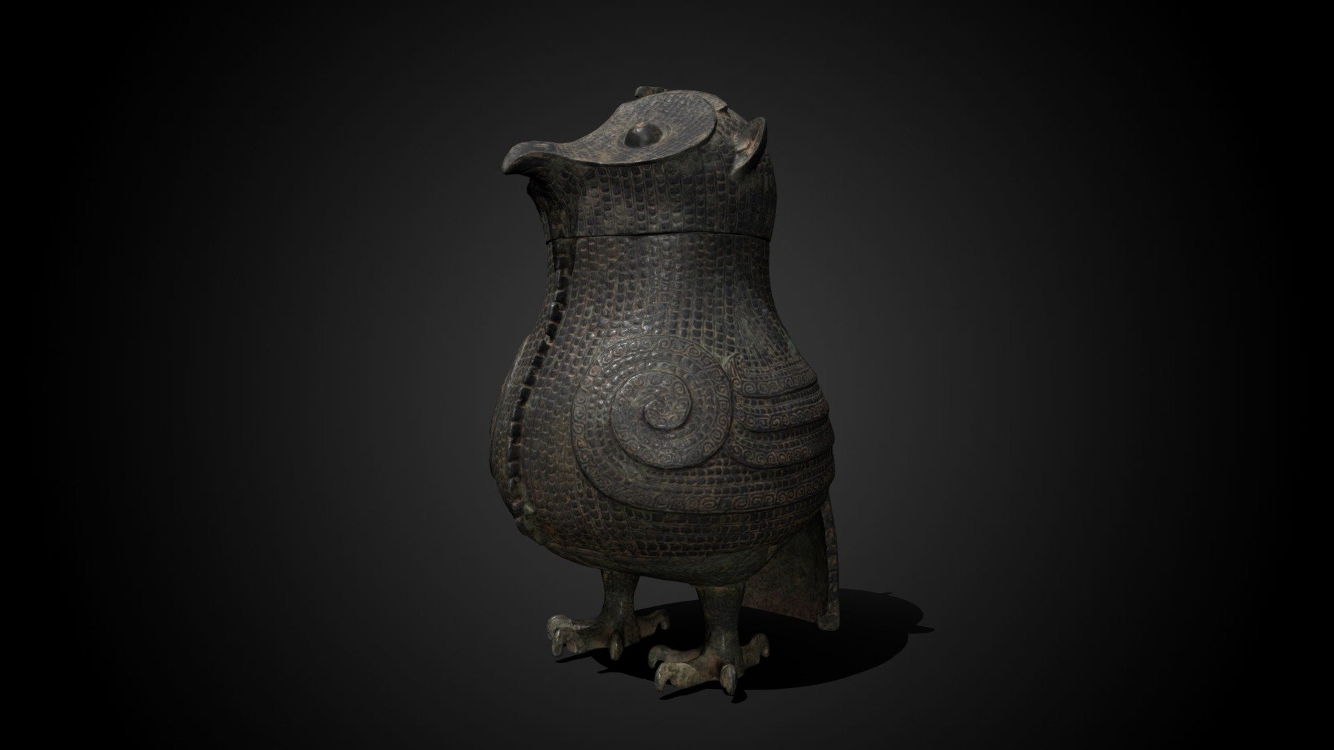 Owl 'Zun' wine vessel, 13th-12th century BCE