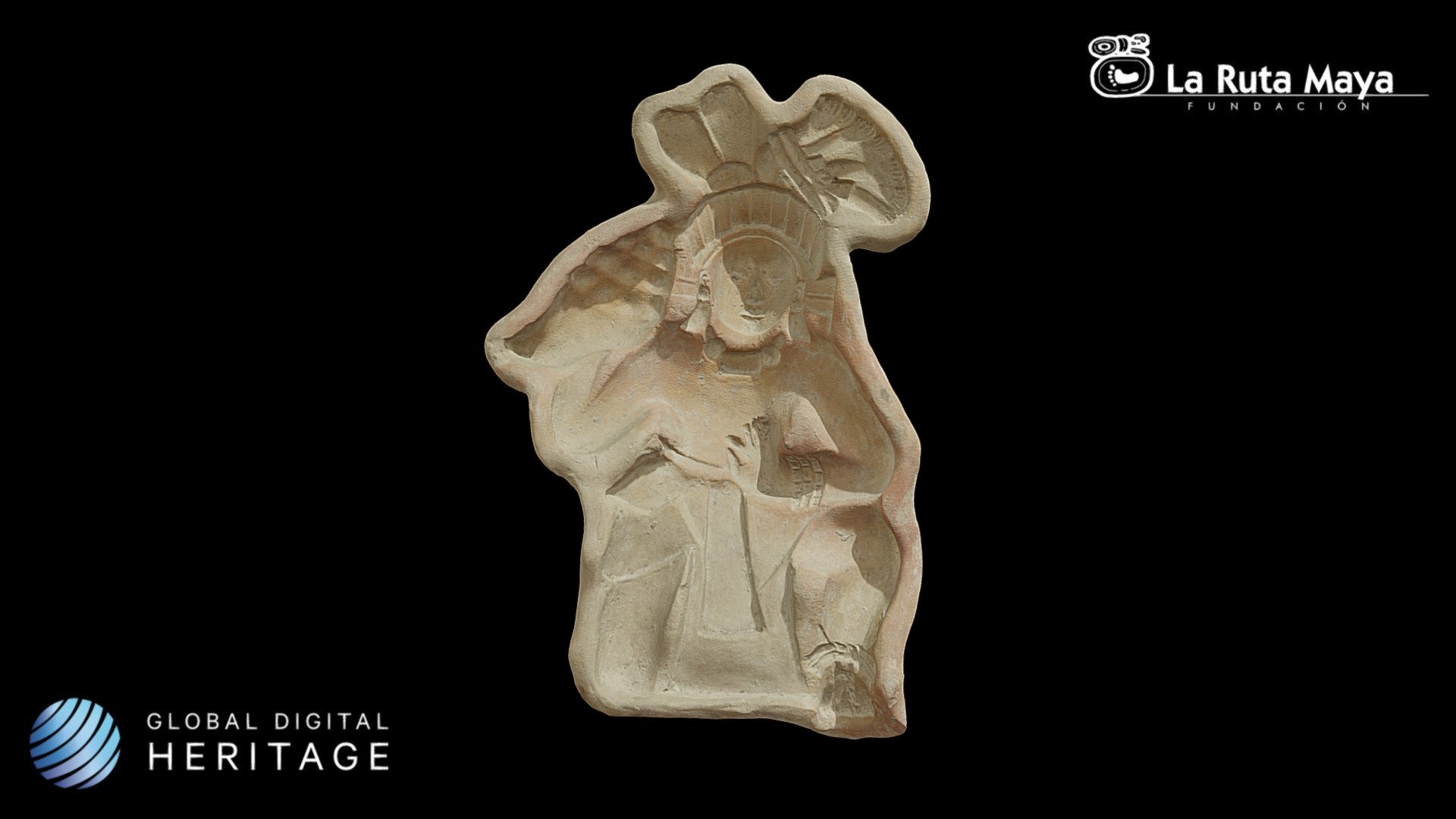 Man Wearing Headdress & Holding a Shell Mold