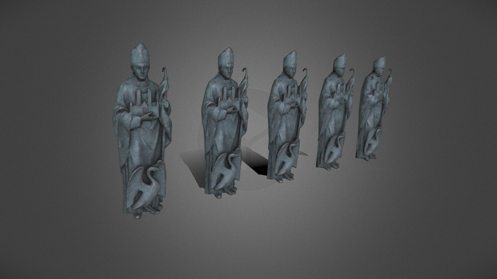 Low Poly St Hugh+LOD PREVIEW