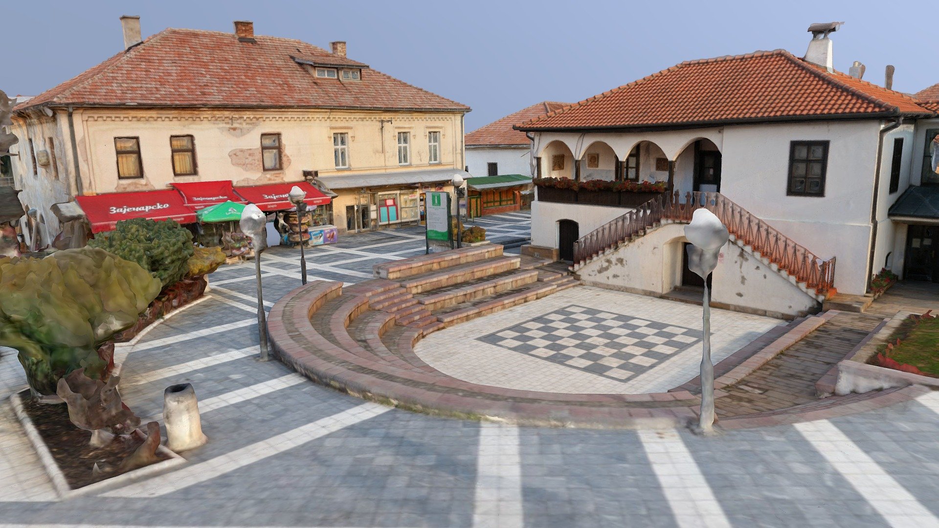 Трг Ослобођења са библиотеком, Сокобања