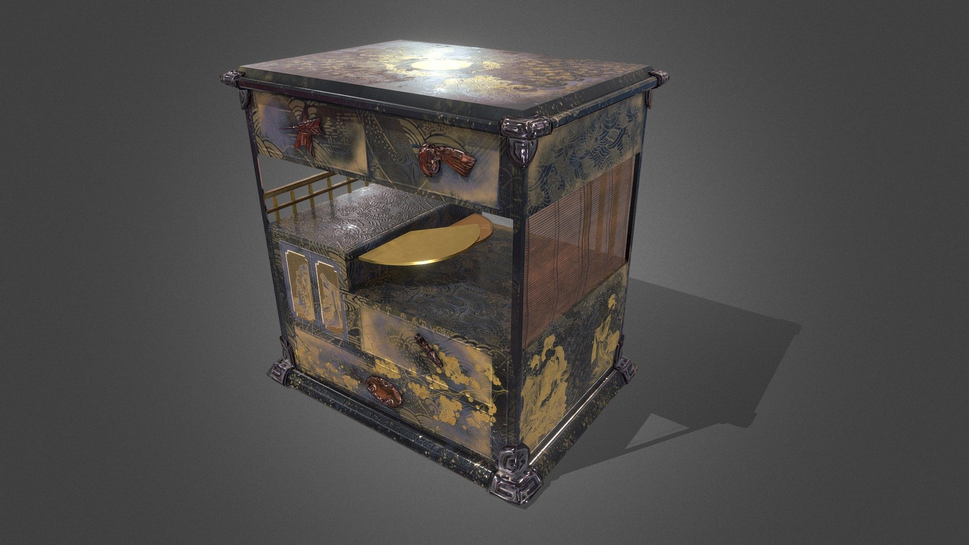 Japanese Lacquered Drawer
