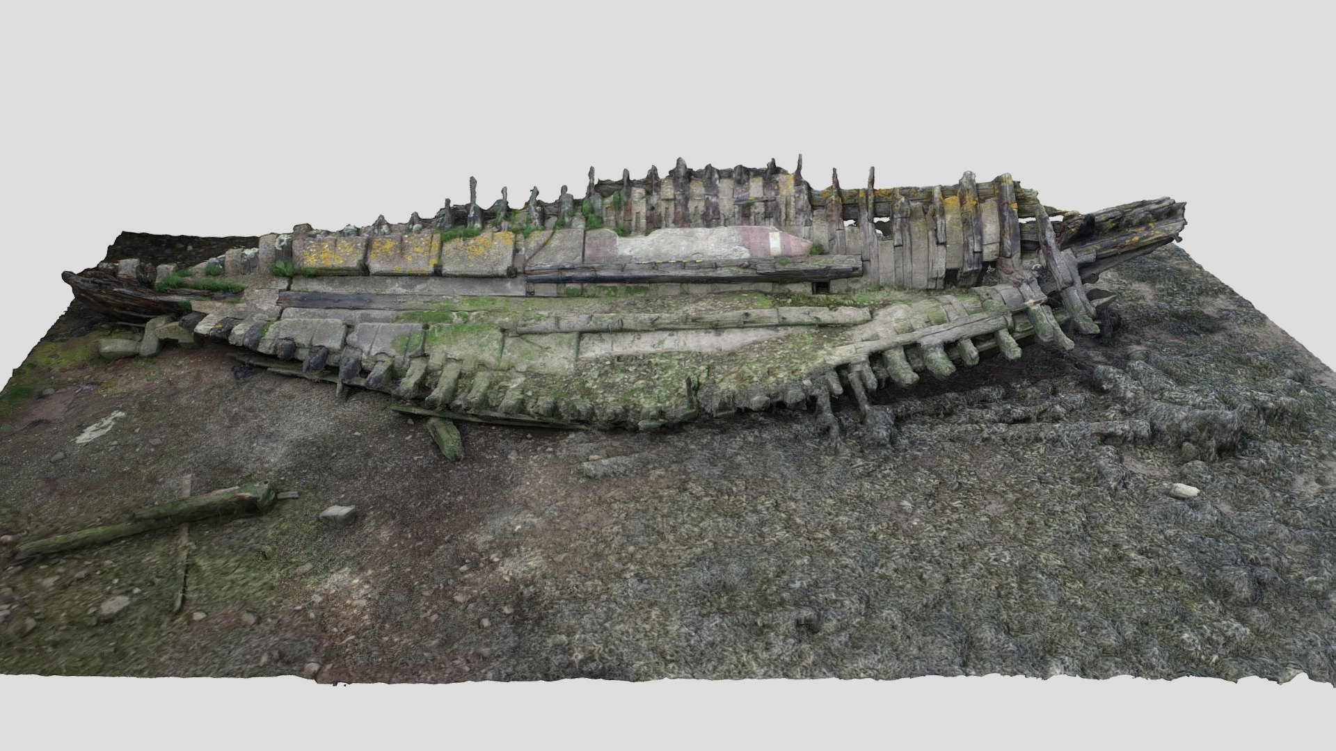 Remains of ship in Hooe Lake Plymouth UK