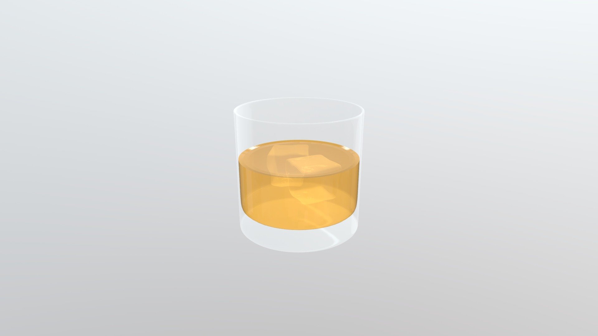 Whiskey and ices in whiskey glass