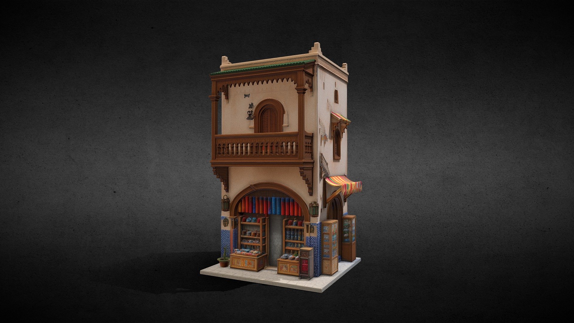 Moroccan Balcony Facade – Stylized Tier I