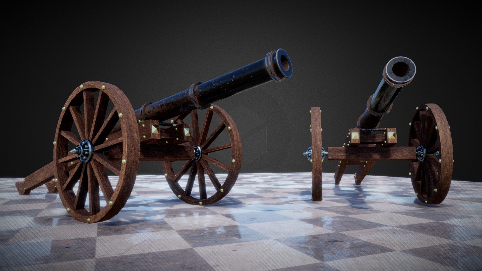 Vintage Cannon 3D Model Free