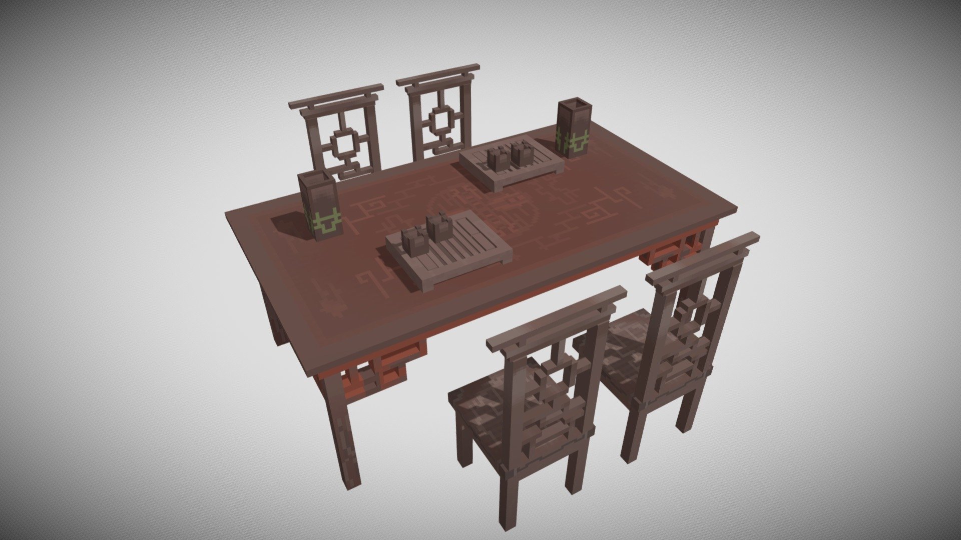 Traditional Square Table Set