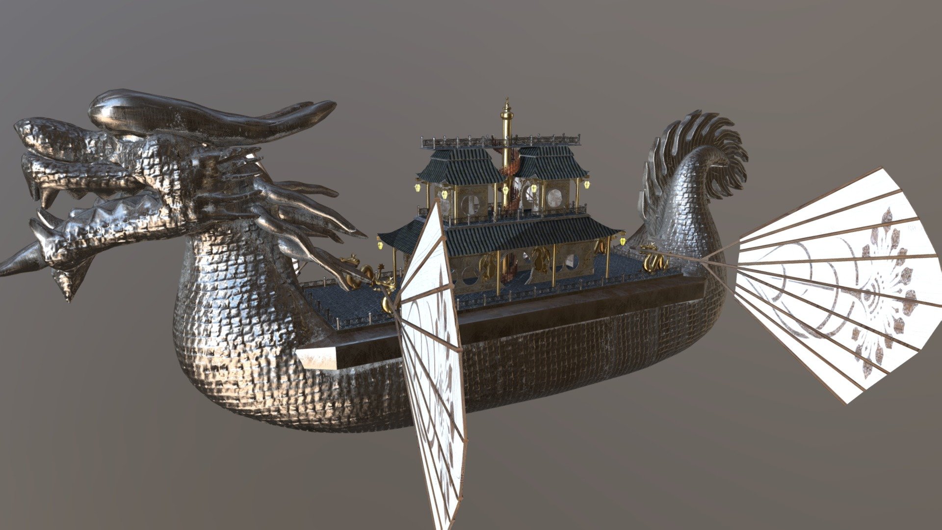 Fantasy Dragon ship