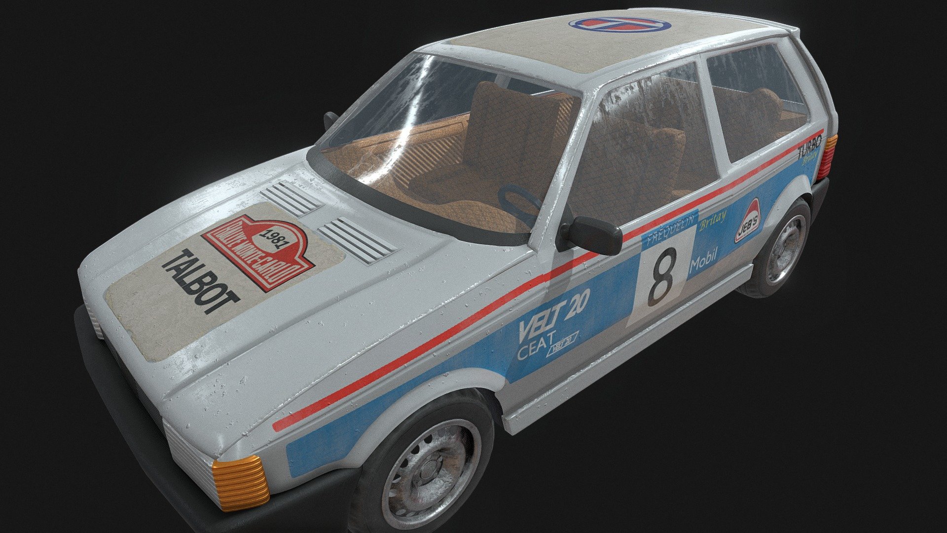 Hot Wheels fiat uno, high poly model