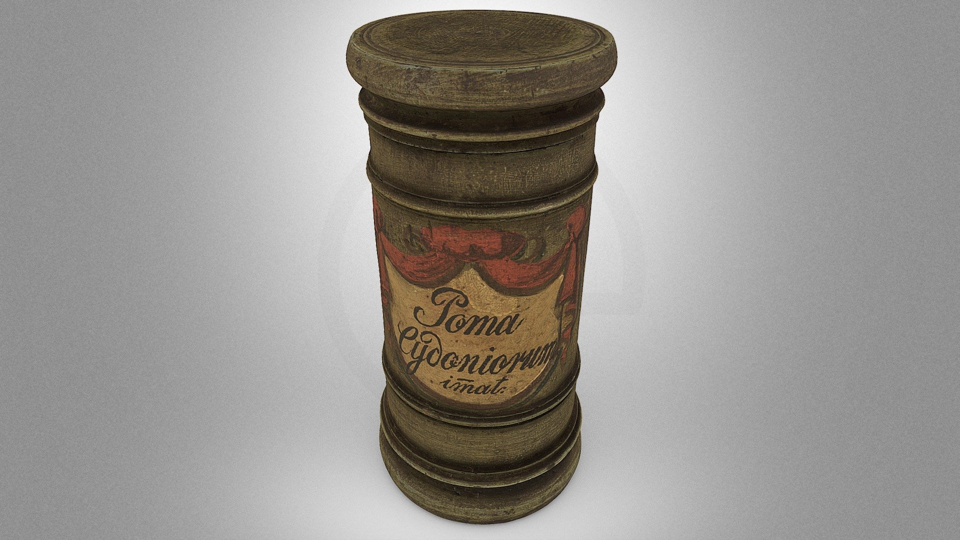 Wooden apothecary vessel for dried quince fruit