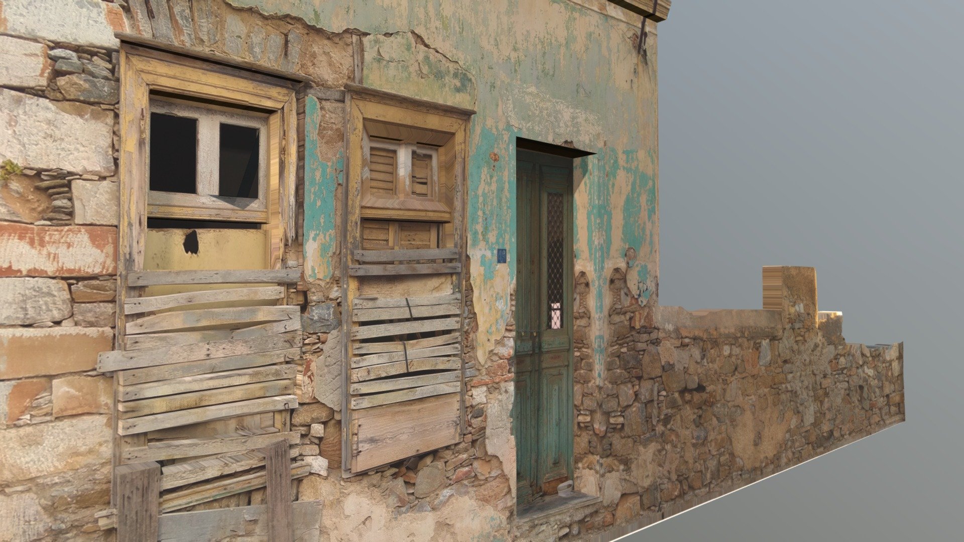 house Syros Greece Ruins