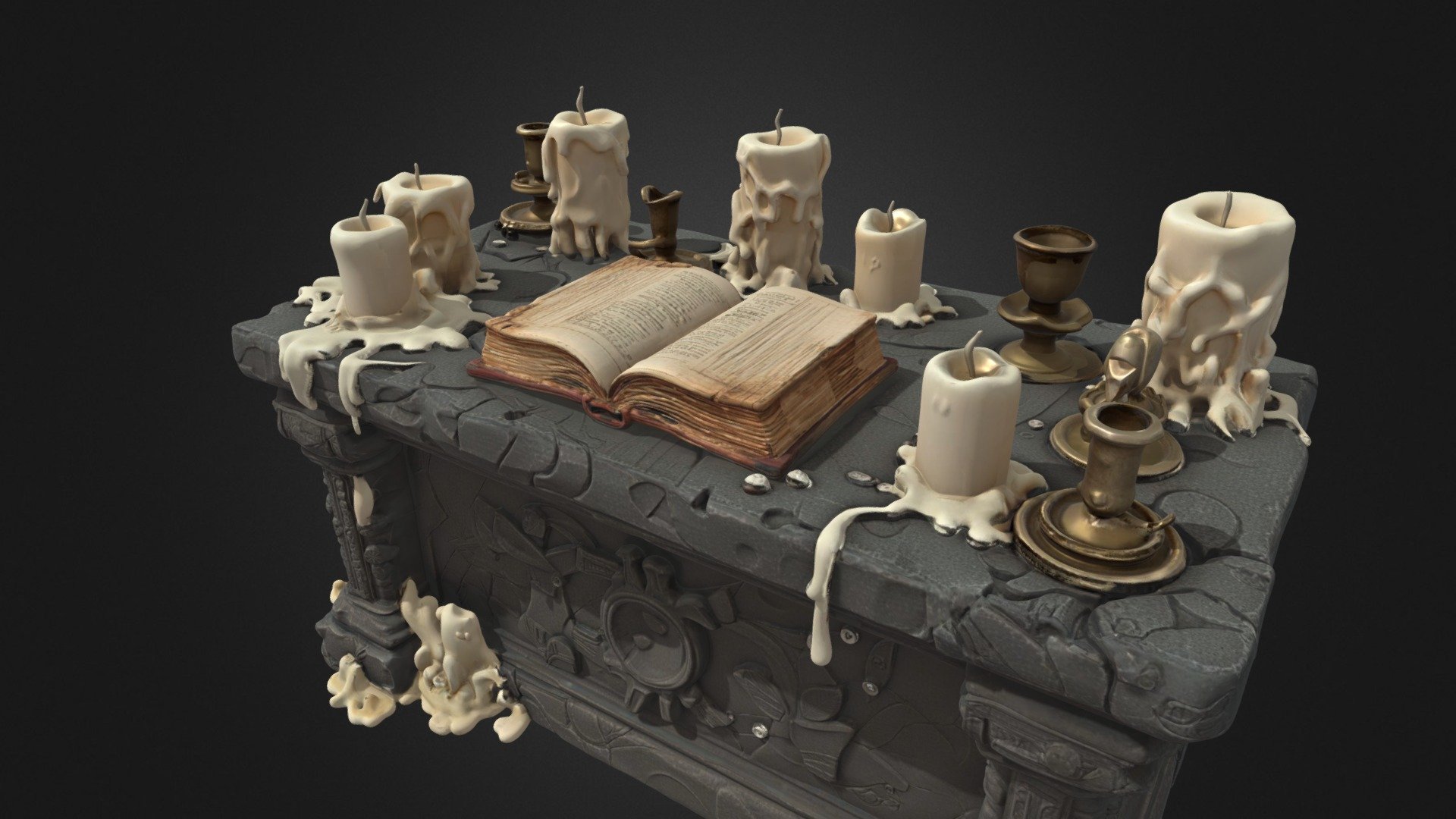 Gothic Candle Altar Wax Ritual Book