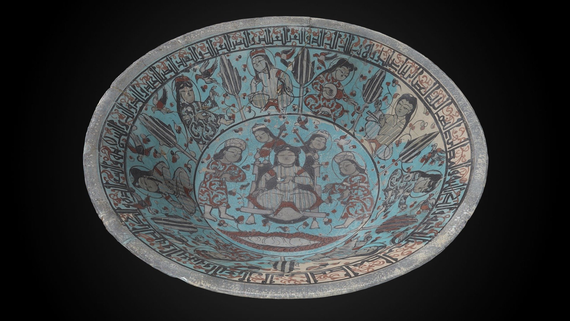 Mina'i 'Bowl Depicting a Seated King,' 12th C CE