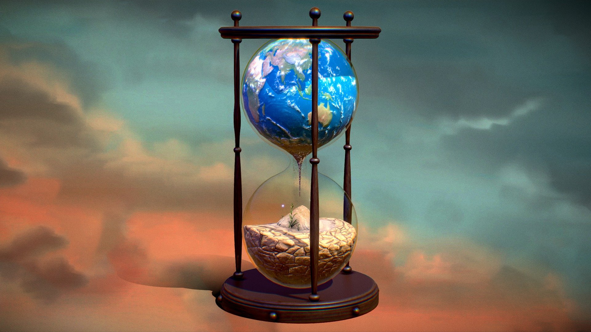 Pollution's Hourglass: Earth's Fragile Balance