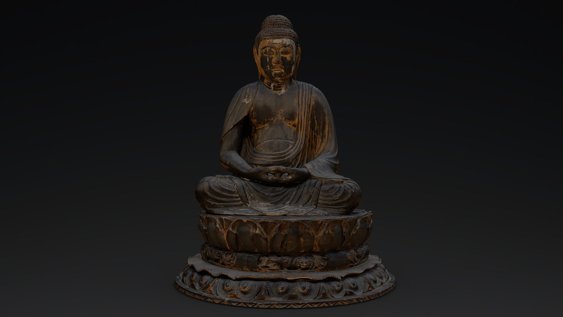 阿弥陀如来坐像 / Wooden Amitabha sitting statue