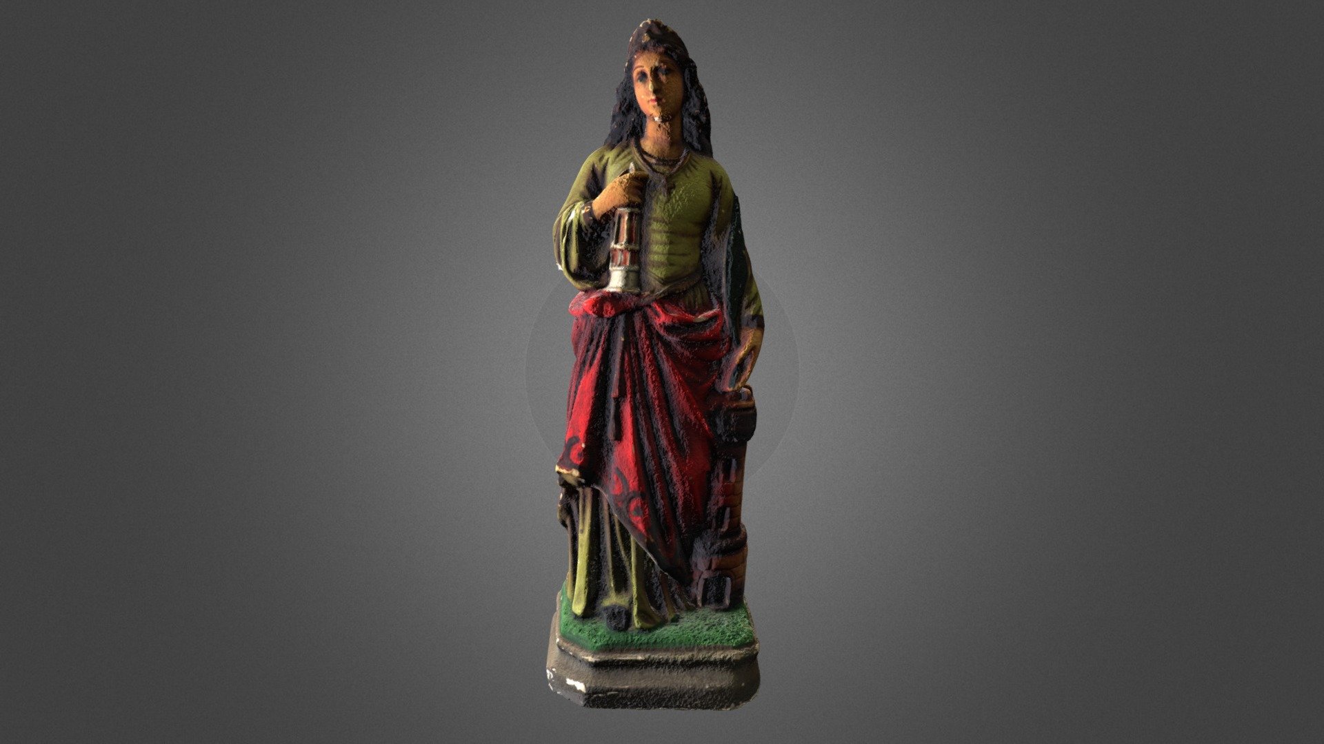 Plaster Statue of Saint Barbara