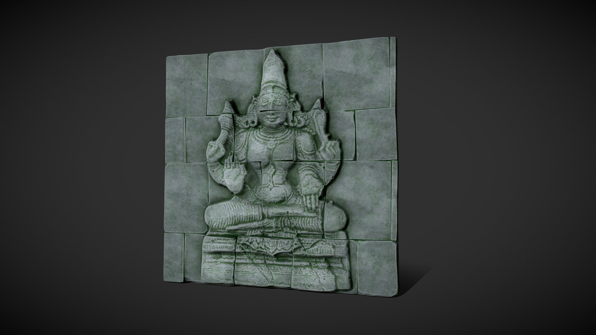 Low poly India Temple Wall