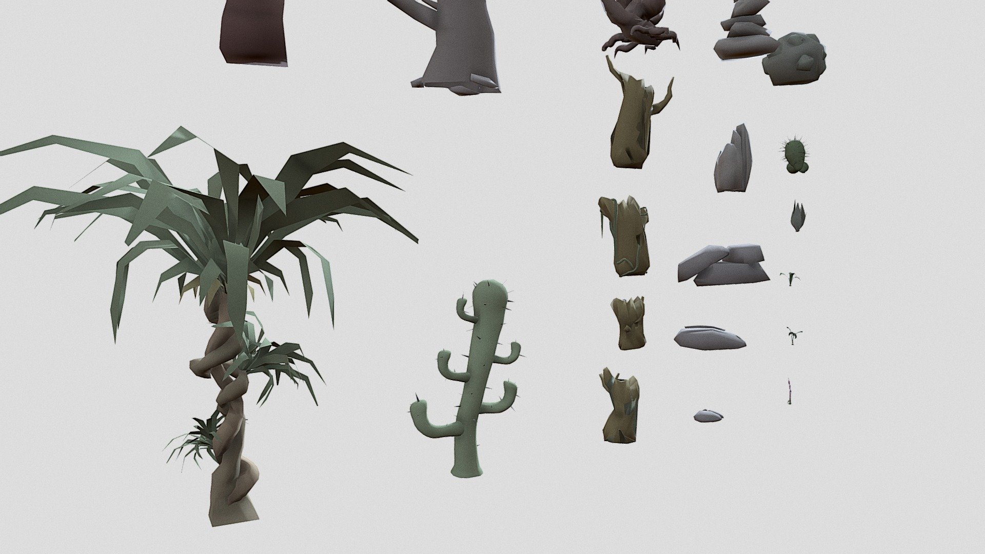 Daggerfall Low Poly Plants, Pack 4