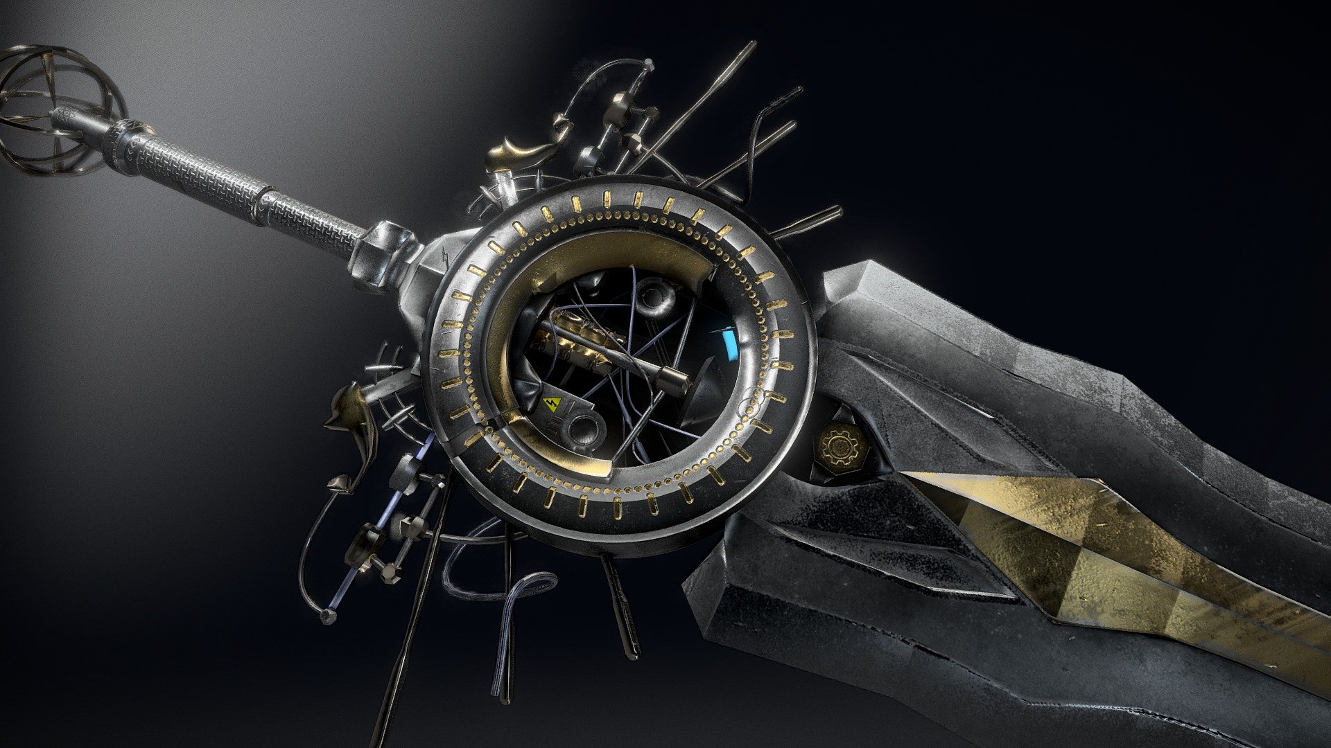 FREE | Steampunk Da Vinci`s Sword (Game-Ready)