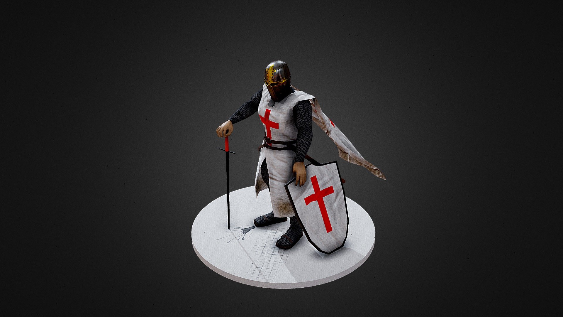 Templar Knight (rigged, game-ready)