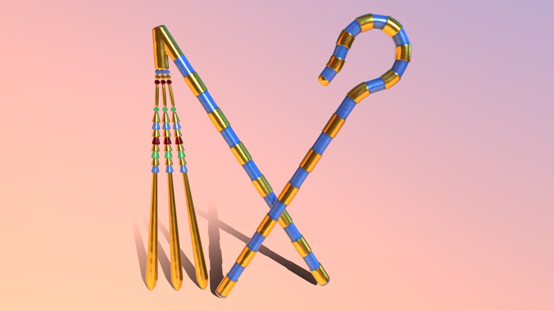 Ceremonial Egyptian Cane and Flail