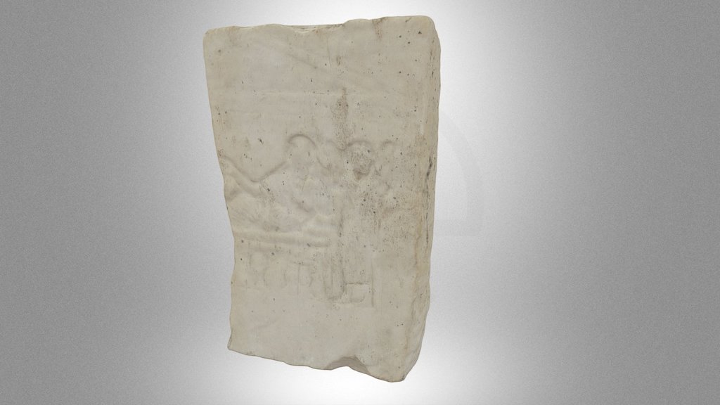 Fragment of stela with three figures