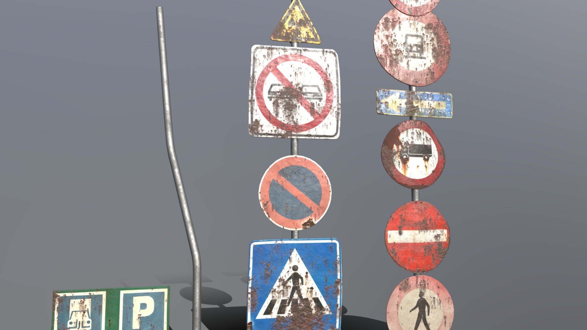 Worn street signs