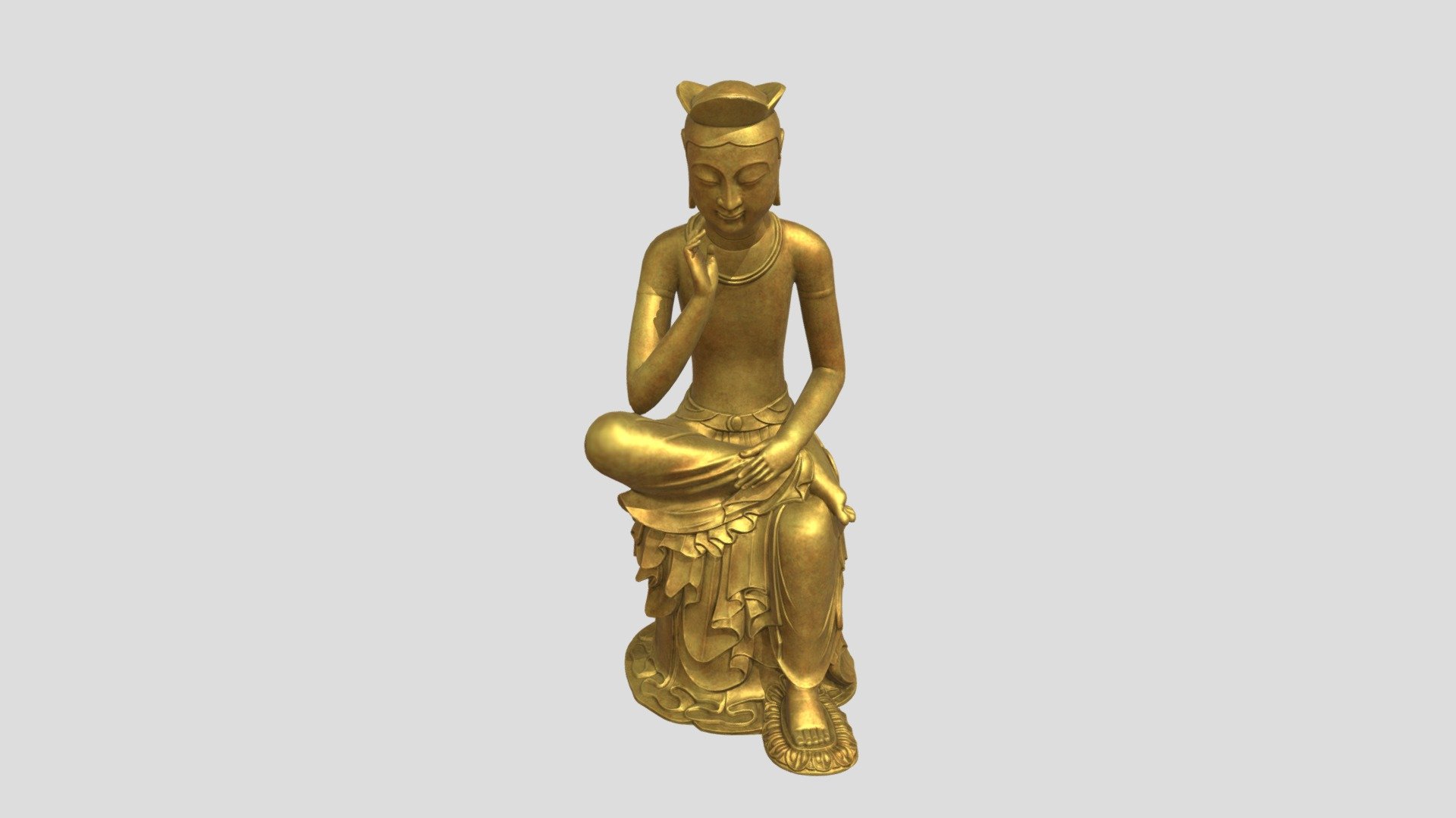 Gilt-bronze Pensive Bodhisattva