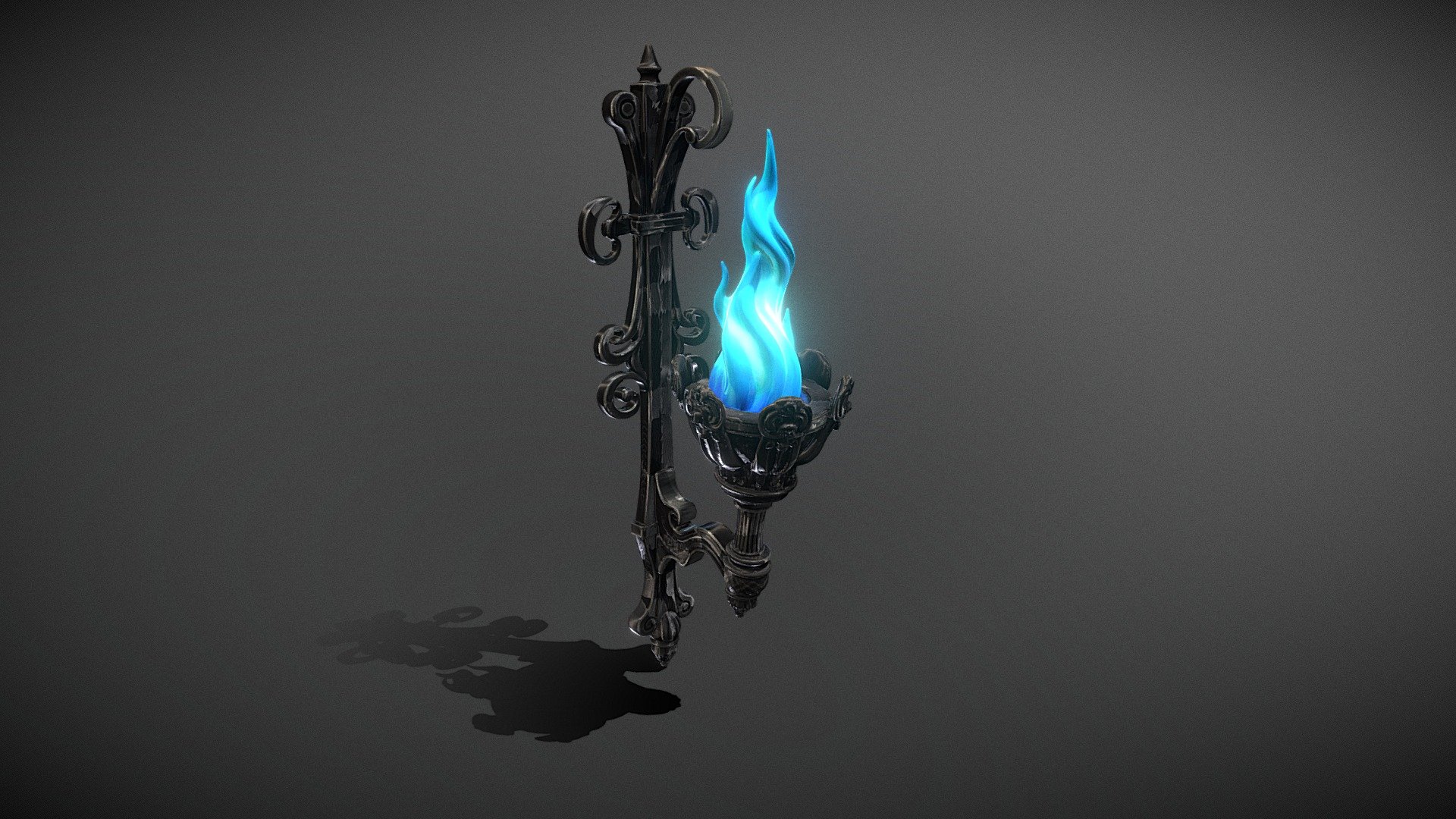 GA Free_501_Stylized Gothic Wall Torch