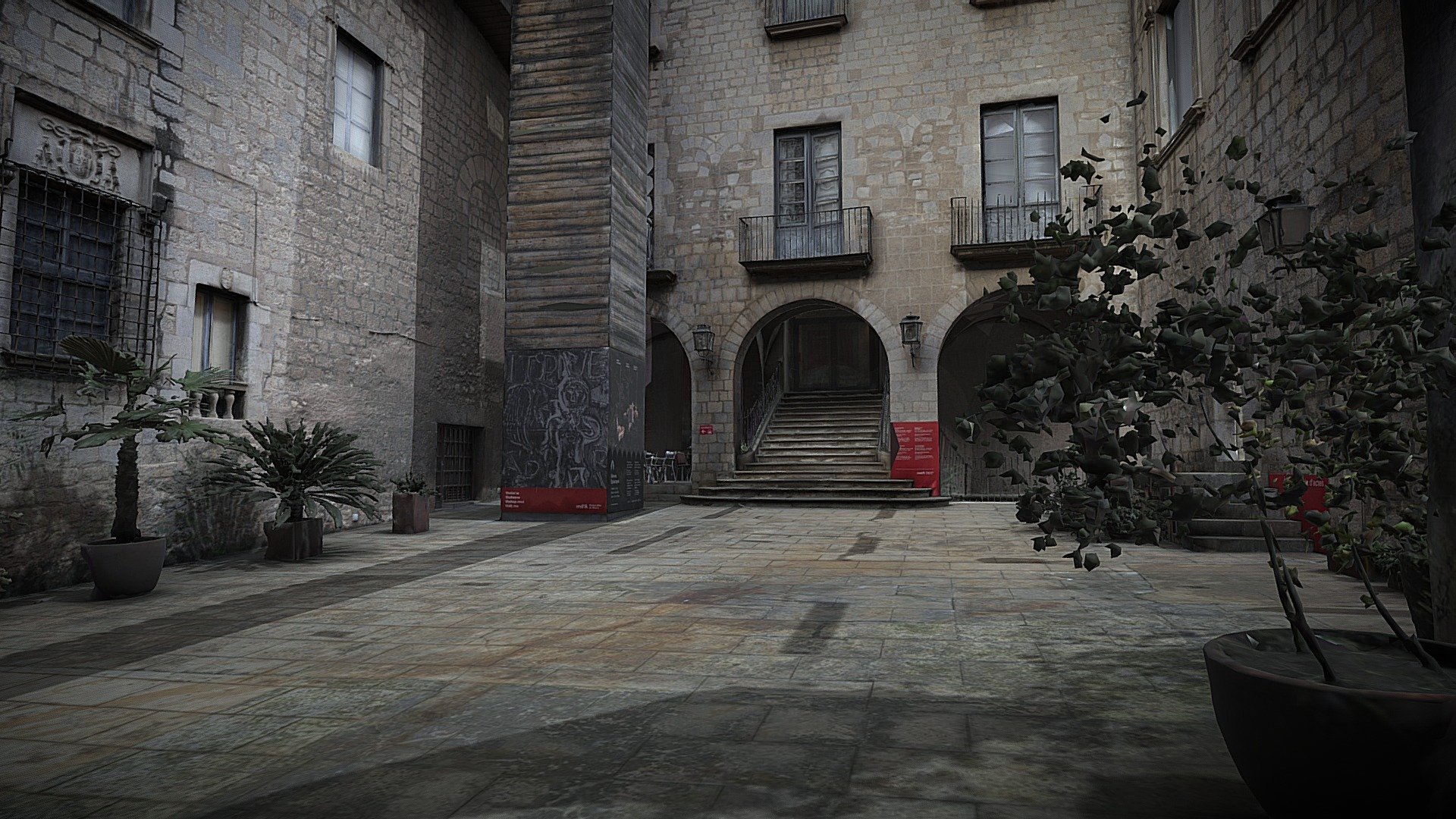 El pati del Palau Episcopal. Museu d'Art Girona