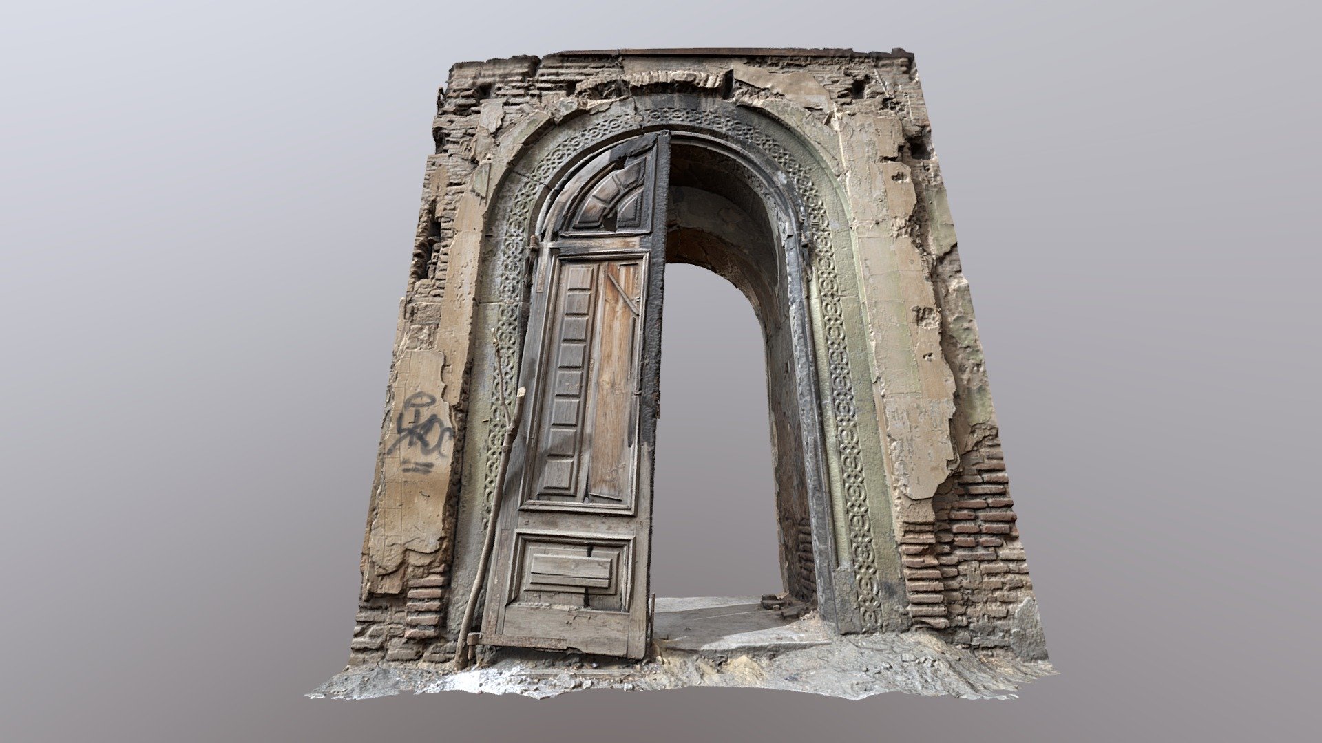 Burnt church entrance