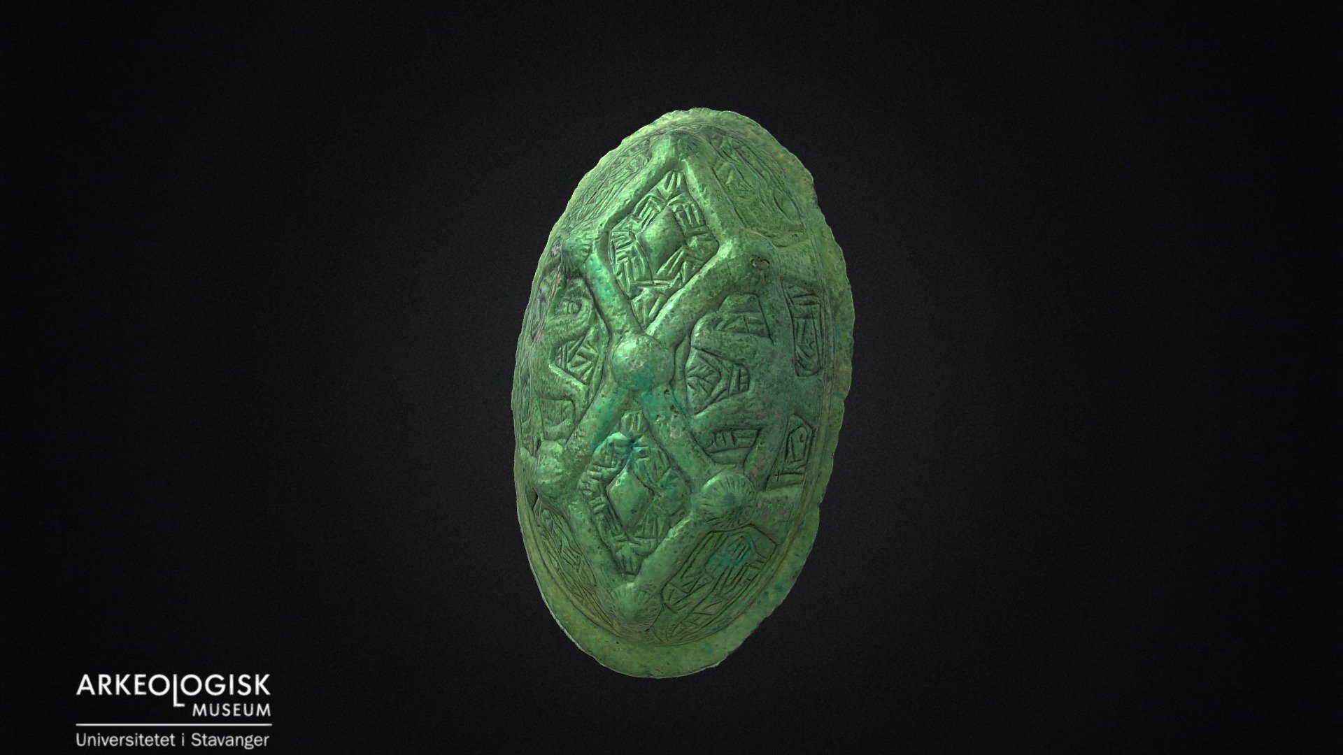 Tortoise brooch of bronze, viking age
