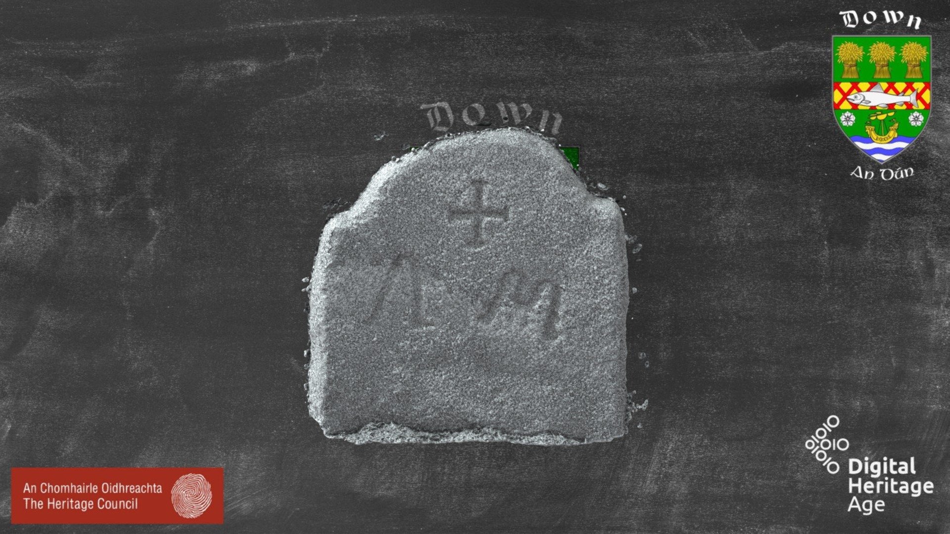 DOW047:042 Cross Inscribed Stone 12