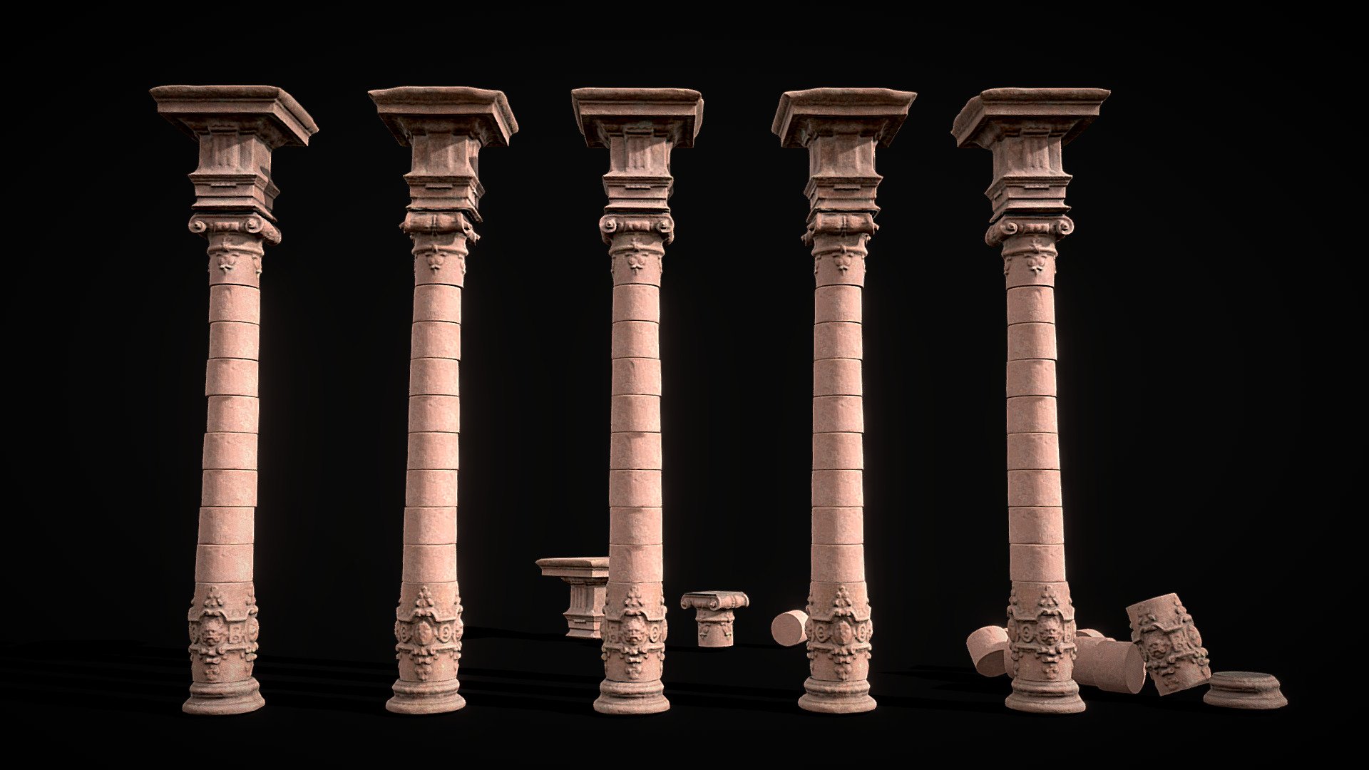 Red Sandstone Heidleberg Modular Pillar