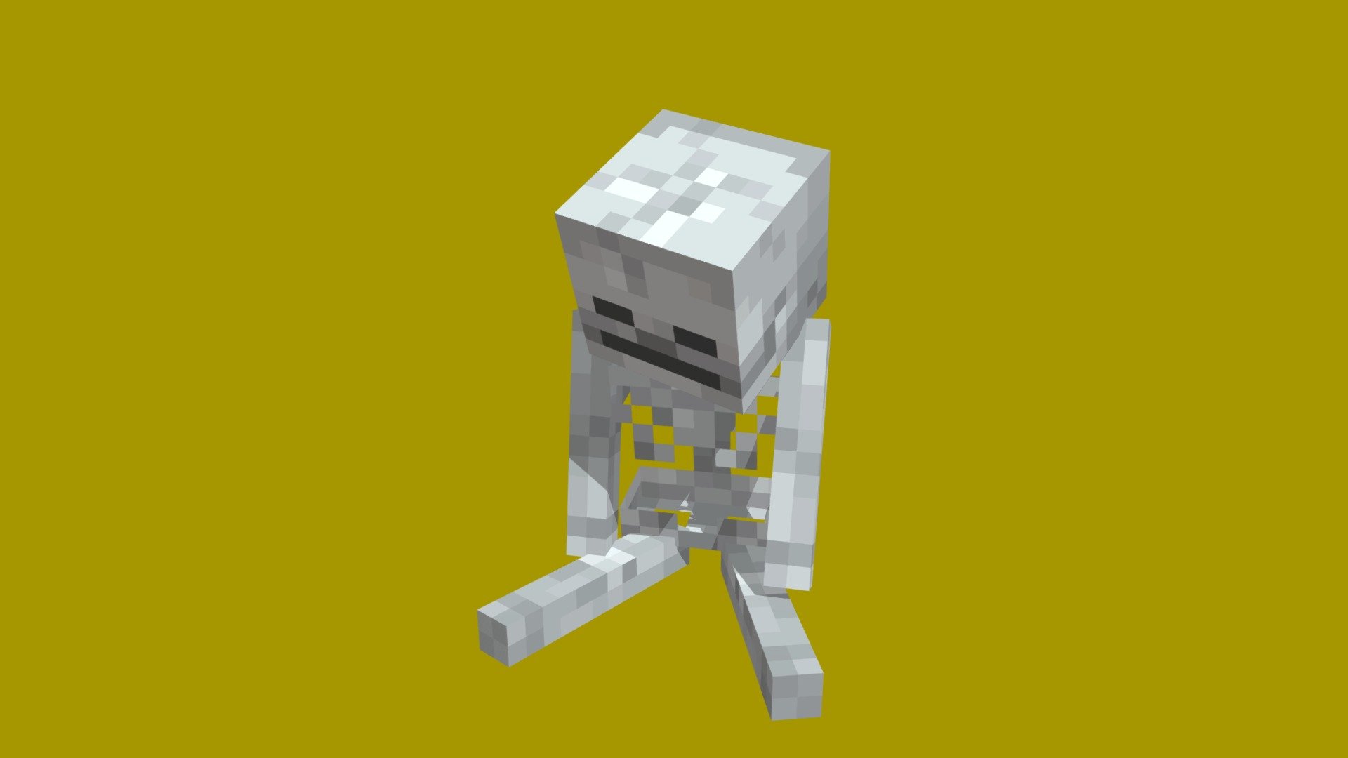 {Minecraft} Sad Skeleton Sitting