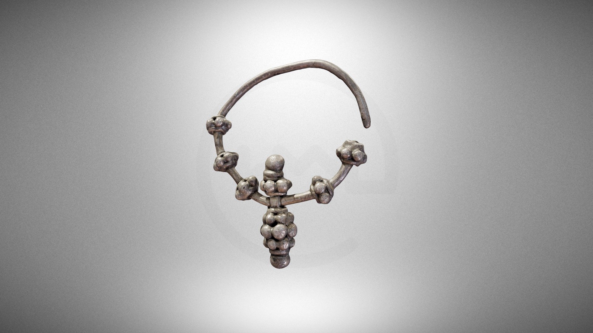 Earrings with a grape pendant No. 1