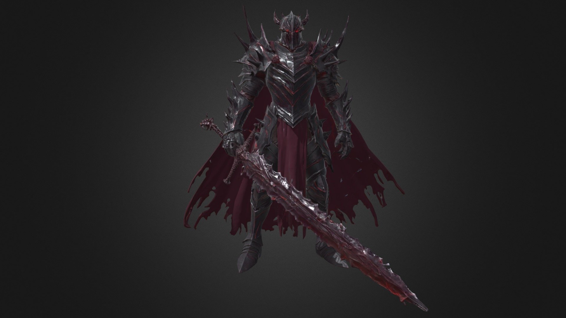 Dark Spiked Gothic Knight with Broken Sword