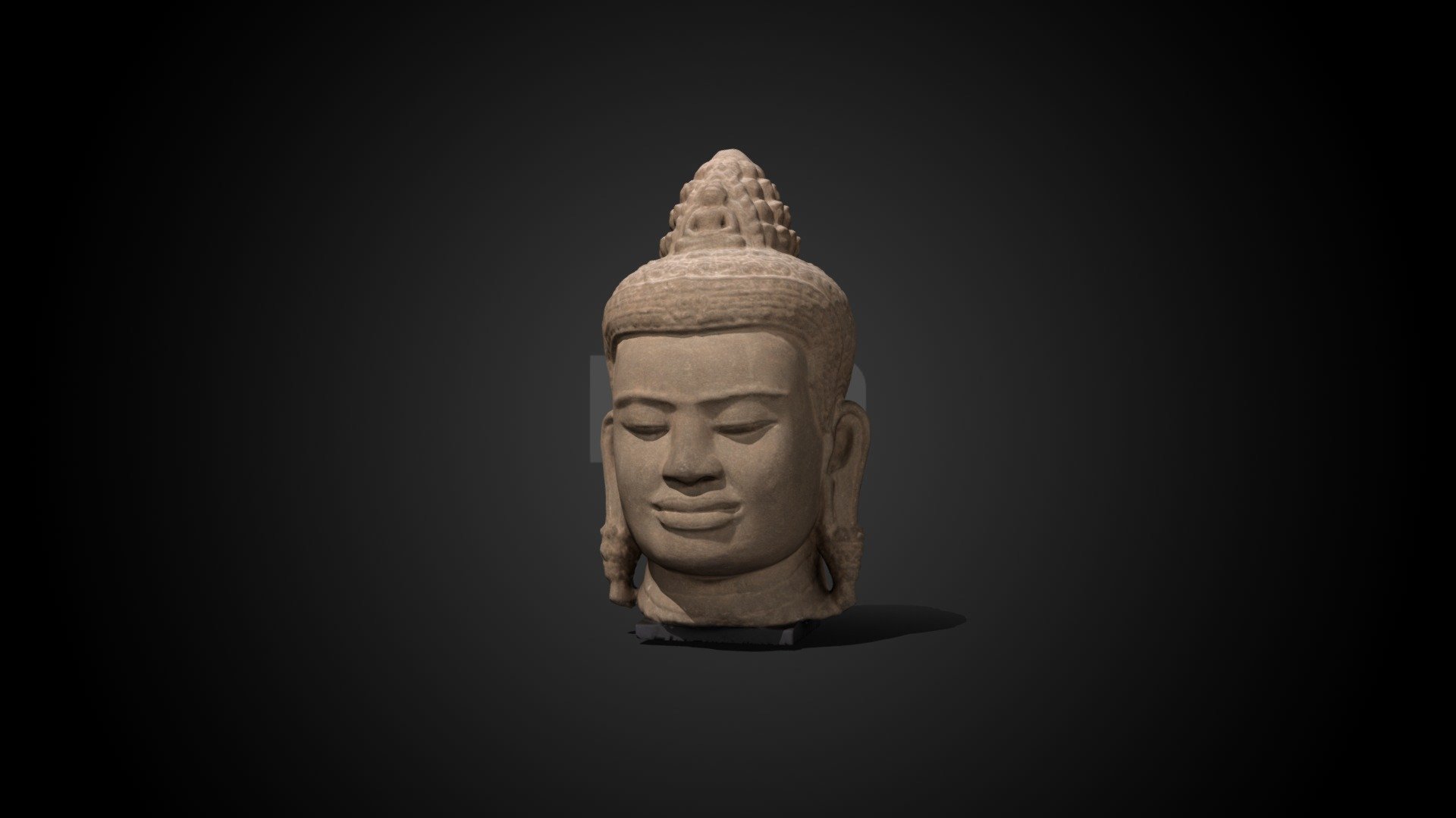 Stone Avalokiteshvara head,12th C CE